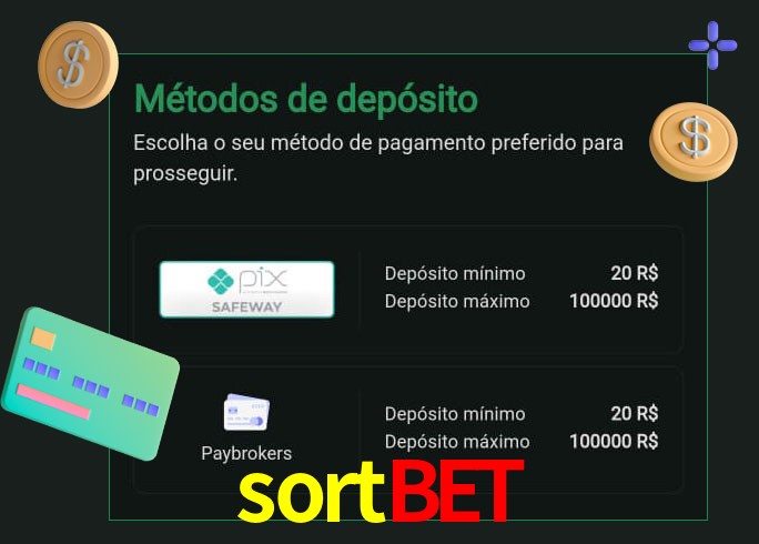 O cassino sortbet oferece uma grande variedade de métodos de pagamento